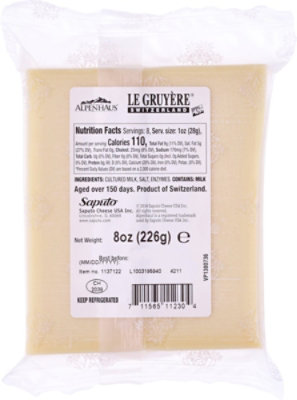 Alpenhaus Le Gruyere Cheese Wedge - 8 OZ - Image 5