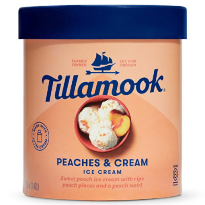 Tillamook Peaches And Cream Ice Cream - 48 Oz