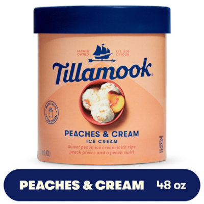 Tillamook Peaches And Cream Ice Cream - 48 Oz - Image 1