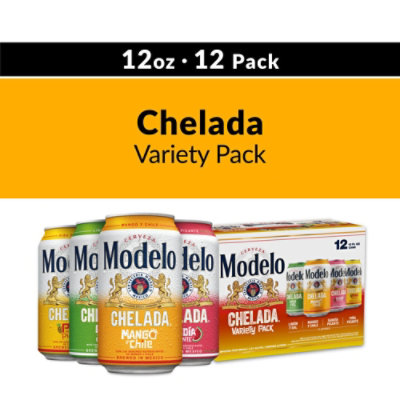 Modelo Chelada Variety Pack 3.5% ABV Mexican Import Flavored Beer Cans Multipack - 12-12 Fl. Oz. - Image 1