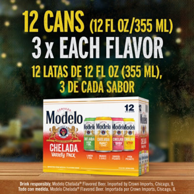 Modelo Chelada Variety Pack 3.5% ABV Mexican Import Flavored Beer Cans Multipack - 12-12 Fl. Oz. - Image 5