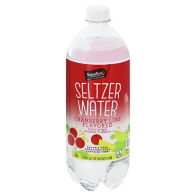 Signature SELECT Cranberry Lime Seltzer Water - 1 Liter - Image 4