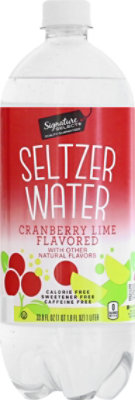 Signature SELECT Cranberry Lime Seltzer Water - 1 Liter - Image 2