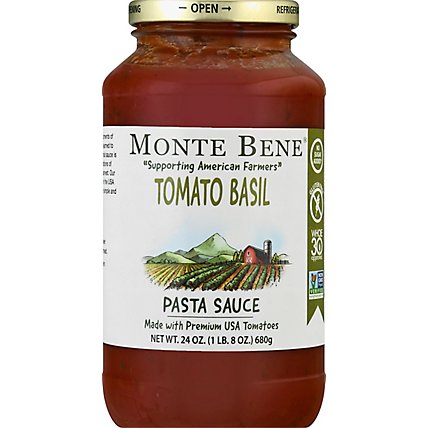 Monte Bene Pasta Sauce Tomato Basil - 24 Oz - Image 2