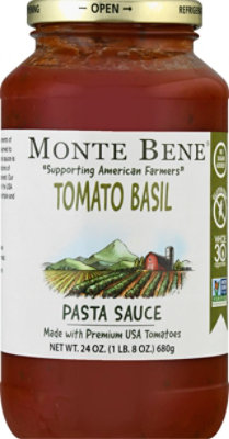 Monte Bene Pasta Sauce Tomato Basil - 24 Oz - Image 2