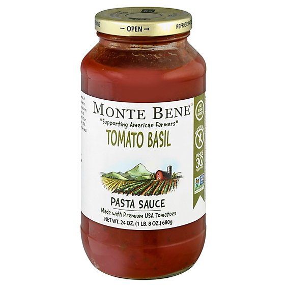 Monte Bene Pasta Sauce Tomato Basil - 24 Oz