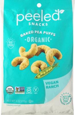 Peeled Snacks Organic Baked Pea Puffs Vegan Ranch - 4 Oz - Image 2