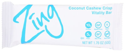 Zing Bars Bar Cocont Cashw Crisp Gf - 1.76 OZ - Image 1