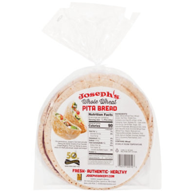 Joseph's Whole Wheat Pita Bread 4 Count - 11 OZ - Image 6