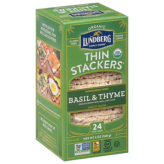 Lundberg Cracker Basil Thyme Thin - 6 OZ