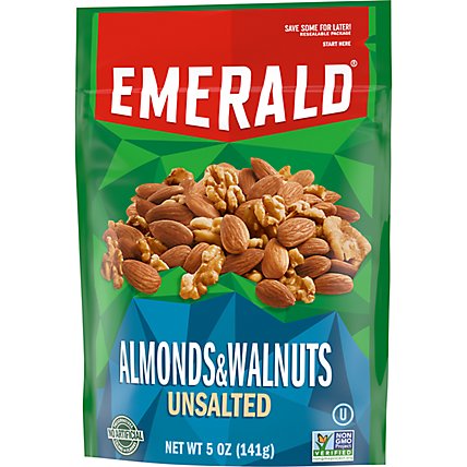 Emerald Walnuts And Almonds Snack Nuts Whole Natural Resealable Plstc Bag - 5 OZ - Image 4
