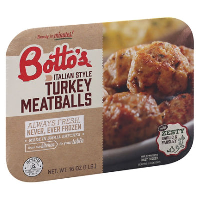 Bottos Italian Turkey Meatballs - 16 OZ - Image 1