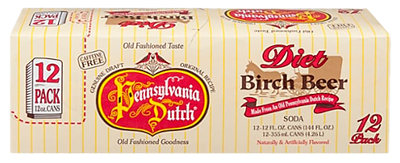 Pennsylvania Dutch Caffeine Free Diet Birch Beer Soda - 12-12 FZ - Image 1