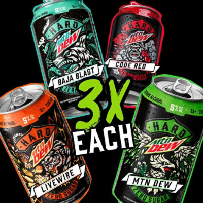 Hard Mountain Dew Classic Variety Pack - 12-12 Fl. Oz. - Image 7