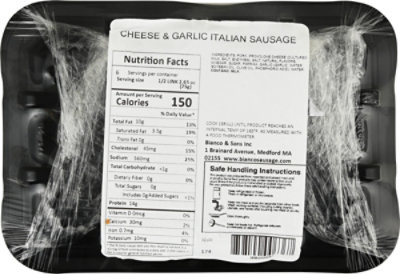 Bianco & Sons Cheese & Garlic Pork Sausage Links - 16 OZ - Image 5