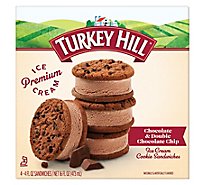 Turkey Hill Chocolate N Double Chocolate Chip Ic Cookie Sandwich - 16 FZ