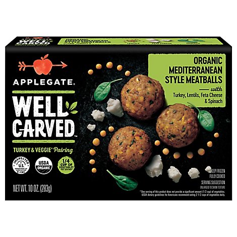 Applegate Organic Mediterranean Style Turkey Meatballs - 10 Oz.