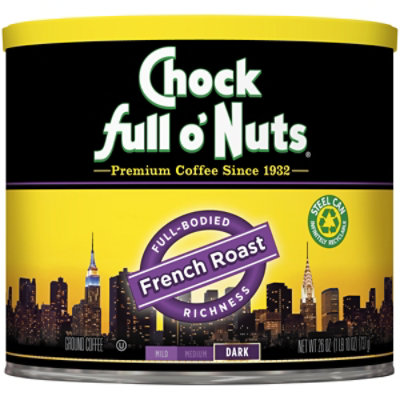 Chock full o Nuts Ground French Roast Coffee Caffeine Foil Bag - 26 OZ - Image 1