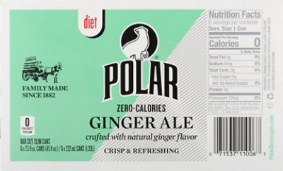 Polar Diet Gingerale Cans - 6-7.5 FZ - Image 6