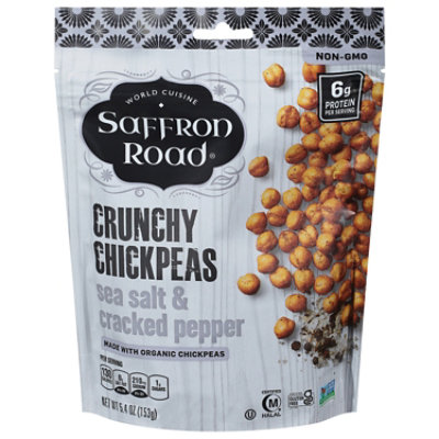 Saffron Road Sea Salt & Cracked Pepper Gluten Free Crunchy Chickpeas Snack - 5.4 Oz - Image 3