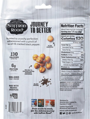 Saffron Road Sea Salt & Cracked Pepper Gluten Free Crunchy Chickpeas Snack - 5.4 Oz - Image 6