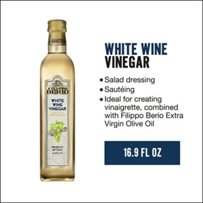 Filippo Berio Whte Wine Vinegar - 16.9 FZ - Image 1