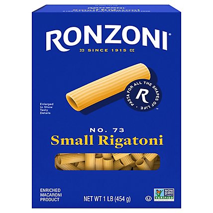 Ronzoni Pasta Rigatoni No. 73 Small - 16 Oz - Image 1