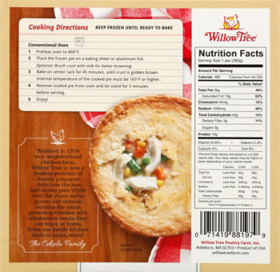 Willow Tree Abf Chicken Pie With Vegetables - 10 OZ - Image 6