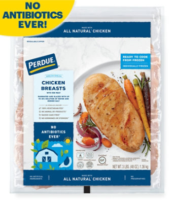 PERDUE Individually Frozen Boneless Skinless Chicken Breasts - 3