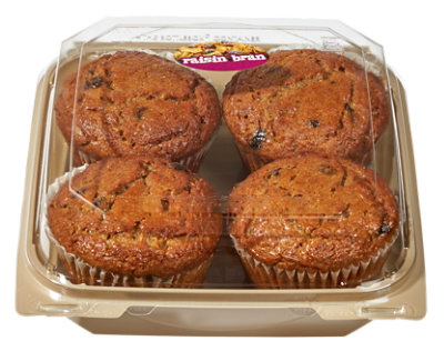 Raisin Bran Muffins 4 Count - Each - Image 1