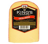 Kings Choice Pre Cut Imported Plain Gouda Cheese Wedge - 1 LB