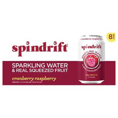 Spindrift Cranberry Raspberry Sparkling Water - 8-12 FZ - Image 3