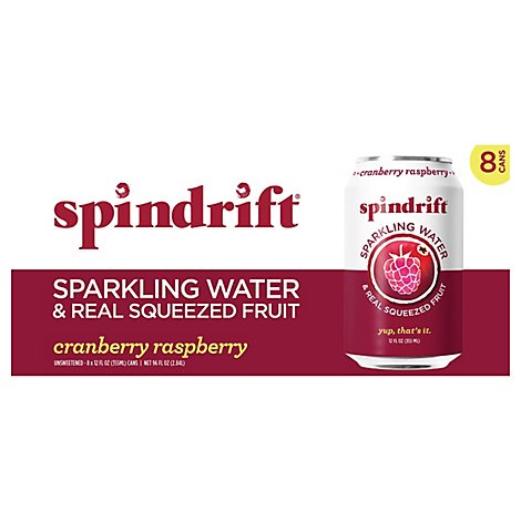 Spindrift Cranberry Raspberry Sparkling Water - 8-12 FZ