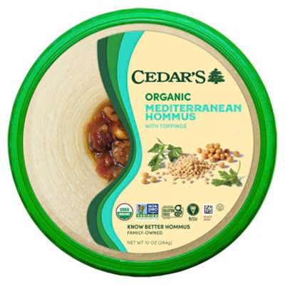 Cedars Organic Mediterranean Hommus - 10 OZ - Image 1