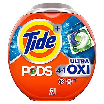 Tide PODS Plus Ultra Oxi Laundry Detergent Liquid Pacs - 61 Count - Image 1
