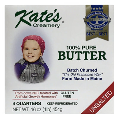 Kates Unsalted Butter 4 Quarters 16 Oz - 16 OZ - Image 1