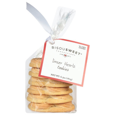 Bisousweet Cookies All Natural Linzer Hearts 6 Count - 5 OZ