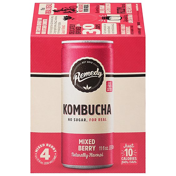 Remedy Mixed Berry Kombucha - 4-11 Fl. Oz.