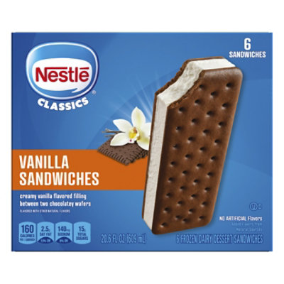 Nestle Vanilla Frozen Dairy Dessert Sandwiches - 6 Count - Image 2