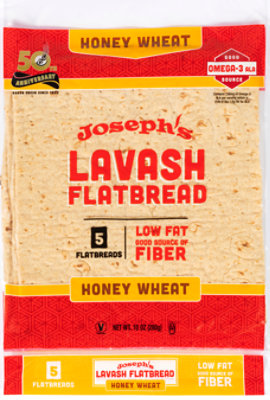 Joseph's Lavash Honey Wheat Flatbread 5 Count - 10 Oz. - Image 2