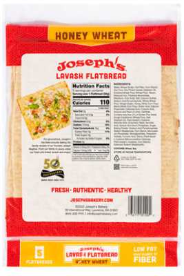 Joseph's Lavash Honey Wheat Flatbread 5 Count - 10 Oz. - Image 5