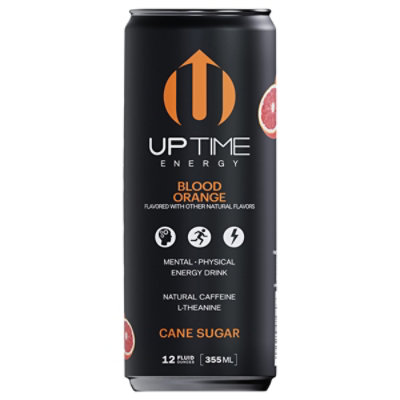 Uptime Blood Orange Cane Sugar Energy Drink Can - 12 FZ