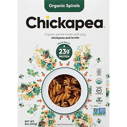 Chickapea Organic Pasta Spiral Chickpeas and Lentils - 8 Oz - Image 2