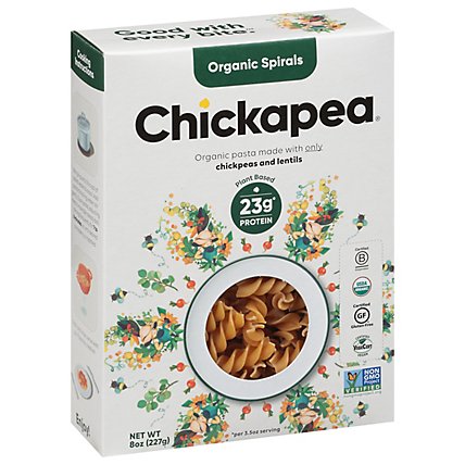 Chickapea Organic Pasta Spiral Chickpeas and Lentils - 8 Oz - Image 1