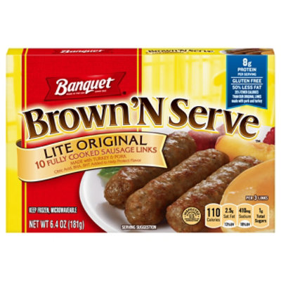 Banquet Brown N Serve Lite Sausage Links - 6.4 Oz - Image 1