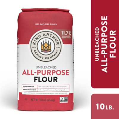 King Arthur Non-GMO Project Verified Certified Kosher No Preservatives All Purpose Unbleached Flour - 10 Lb - Image 1