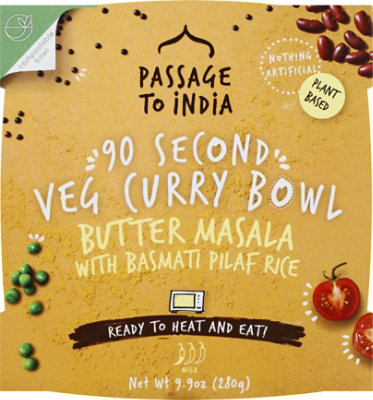 Passage To India Veg Curry Bowl Butter Masala With Basmati Pilaf Rice Mild - 9.87 Oz - Image 2