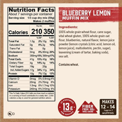 Kodiak Blueberry Lemon Muffin Mix Box - 14 Oz - Image 6