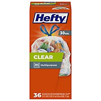 Hefty Trash Bags Drawstring Recycling Clear Large 30 Gallon Scent Free- 36 Count - Image 3