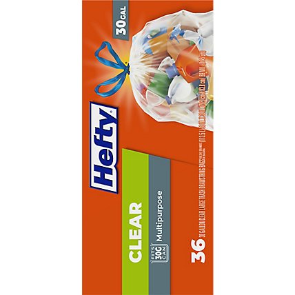 Hefty Trash Bags Drawstring Recycling Clear Large 30 Gallon Scent Free- 36 Count - Image 4